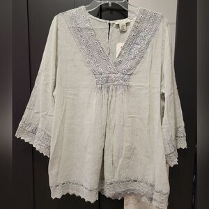 Rachael Zoe Embroidered Fit & Flare Lace Top